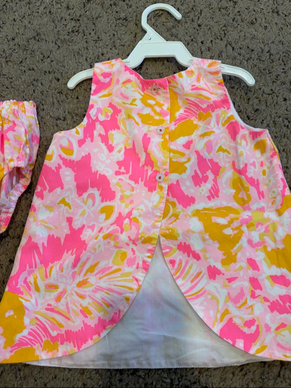 Lilly Pulitzer Pink and Yellow Floral Toddler Dress with Bloomers - Picture 4 of 7